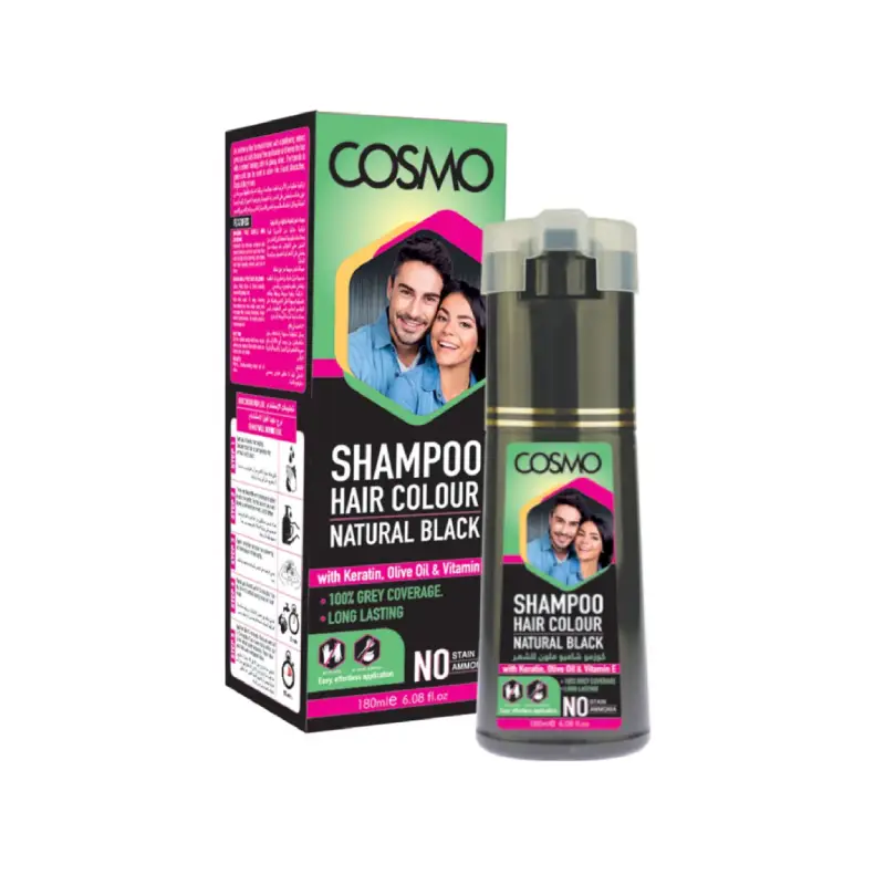 Cosmo Hair Color Shampoo 180ml Black, Dark Brown