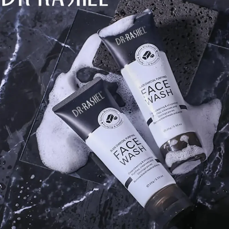 Dr Rashel Black Charcoal Purifying Face Wash - 100g - Divax.pk
